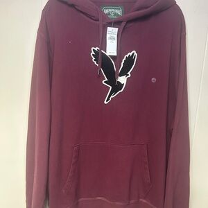 American Eagle Outfitters Wine Eagle Logo Hoodie Sweatshirt